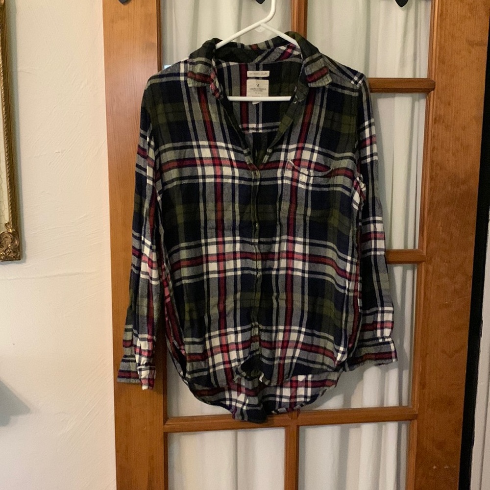 American Eagle Plaid Shirt Women’s L